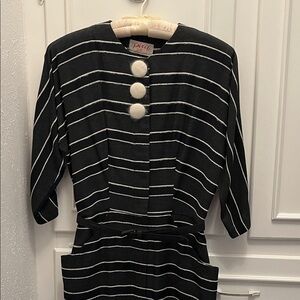 Vintage Pixi Black and White Striped Garment